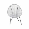 Ejoy Acapulco White Woven Patio Chair for Indoor and Outdoor Use Set of 1 Piece AcapulcoChair_White_1pc